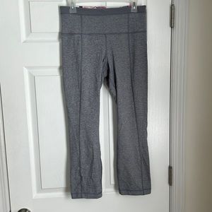 Lululemon cropped pants grey with zippers on back of calf